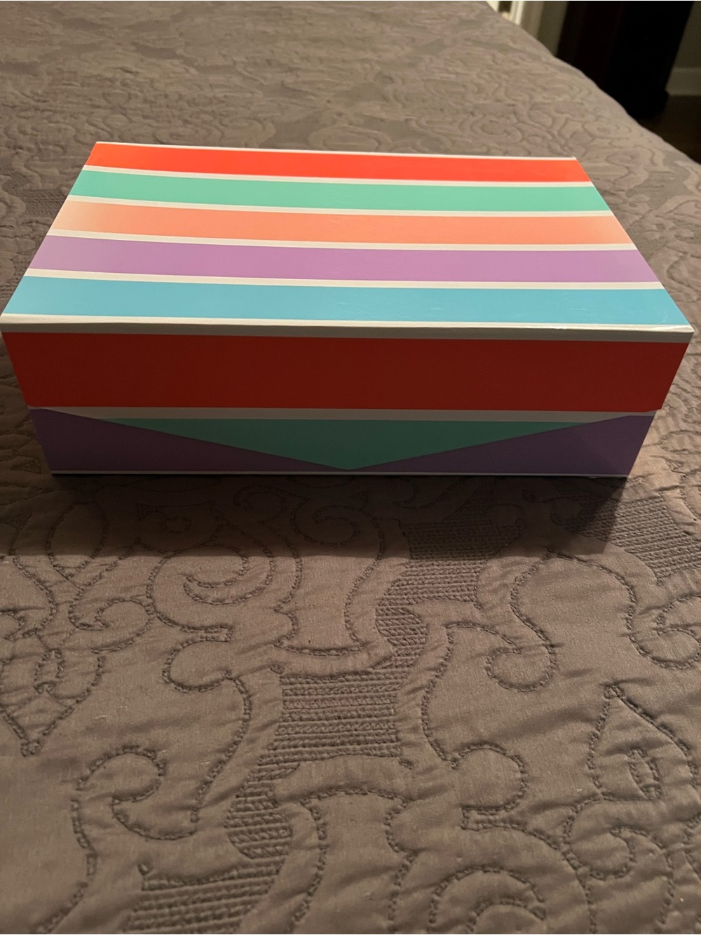paparazzi Striped Colorblock Jewelry Box in Coral, Mint, Lavender, Aqua